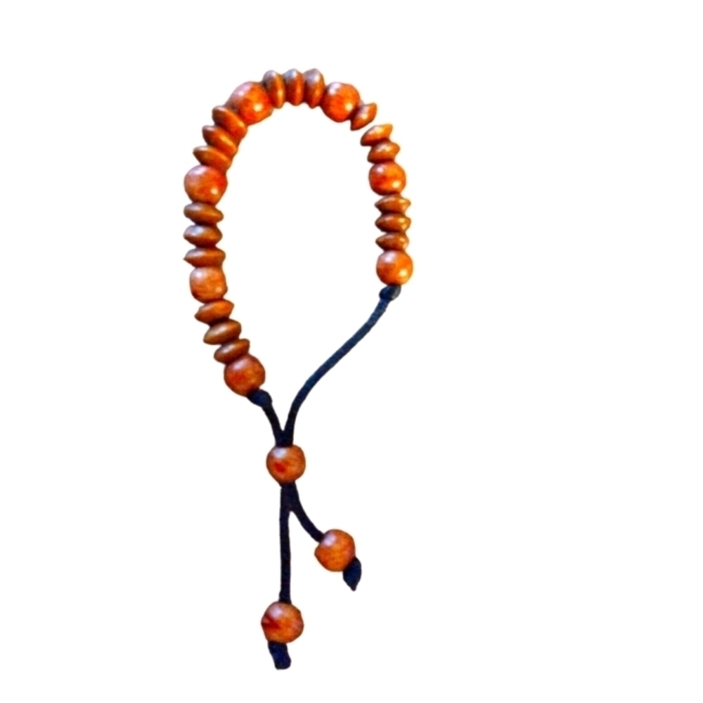 Black Market Minerals Wooden Beads Adjustable Pull Bracelet